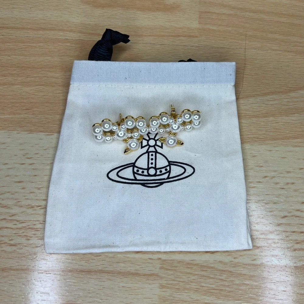 Vivienne Westwood Gold Viviana Drop Earrings - Picture 2 of 4